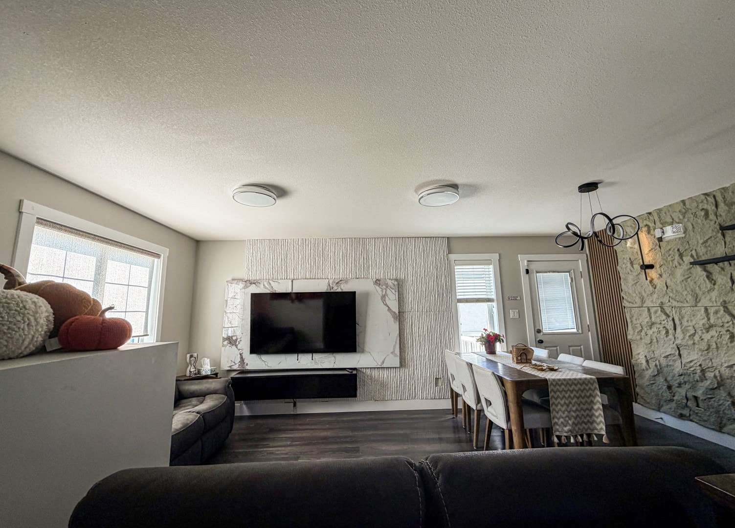 Modern living room TV wall
